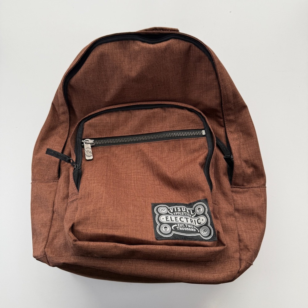 ELECTRIC VISUAL Laptop Padded Backpack Adult Brown 3 Compartments Everyday‎ Bag